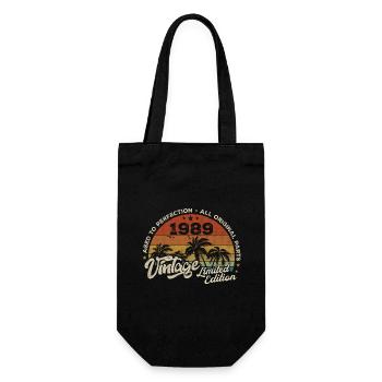 Vintage 1989 Birthday Retro 1989 - Gift Bag for Bottles - black - Front