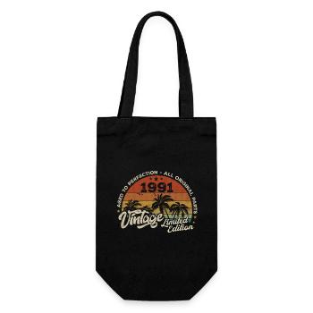 Vintage 1991 Geburtstag Retro 1991 - Geschenkbeutel für Flaschen - Schwarz - Vorne