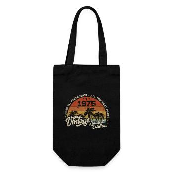 Vintage 1975 Geburtstag Retro 1975 - Geschenkbeutel für Flaschen - Schwarz - Vorne