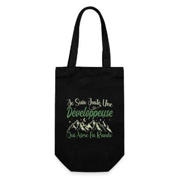 Développeuse aventurier passionnée de Randonnée - Sac à bouteille - noir - Devant