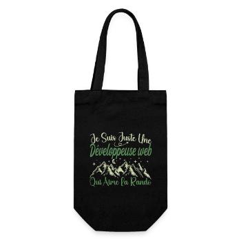 Développeuse web aventurier passionnée de Randonné - Sac à bouteille - noir - Devant