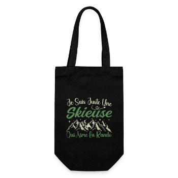 Skieuse aventurier passionnée de Randonnée cadeau - Sac à bouteille - noir - Devant