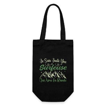 Surfeuse aventurier passionnée de Randonnée cadeau - Sac à bouteille - noir - Devant