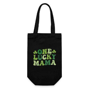 One Lucky Mama St Patricks Day - Geschenkbeutel für Flaschen - Schwarz - Vorne