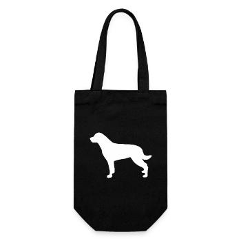Rottweiler Silhouette - Geschenkbeutel für Flaschen - Schwarz - Vorne
