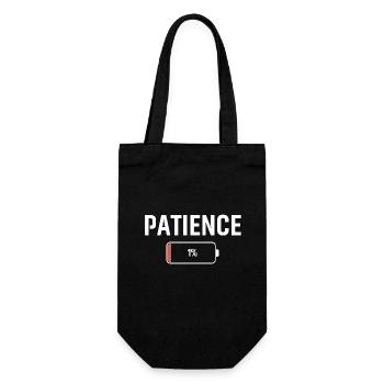 Patience 1% Low Battery - Gift Bag for Bottles - black - Front
