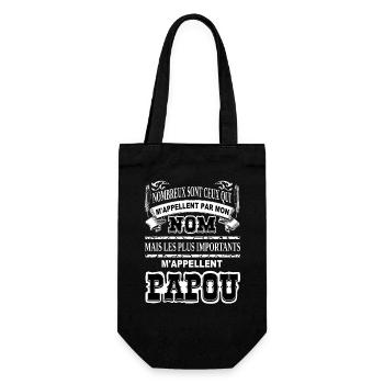 Meilleur grand-père papou cadeau humour papi papy - Sac à bouteille - noir - Devant