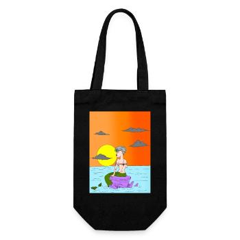 Mermaid landscape - Gift Bag for Bottles - black - Front
