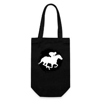 Reiter, Pferd - Geschenkbeutel für Flaschen - Schwarz - Vorne