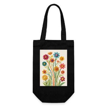 Blossoms of handicraft - Gift Bag for Bottles - black - Front