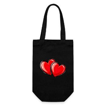 Herzen Liebe Symbol - Geschenkbeutel für Flaschen - Schwarz - Vorne