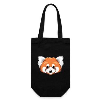 Tête de panda roux - Sac à bouteille - noir - Devant