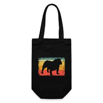 Vintage Hund Englische Bulldogge | Englische Bulldogge Liebe - Geschenkbeutel für Flaschen - Schwarz - Vorne