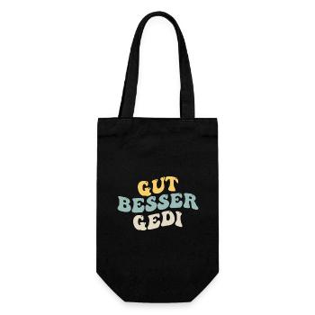 Gut Besser Gedi - Geschenkbeutel für Flaschen - Schwarz - Vorne