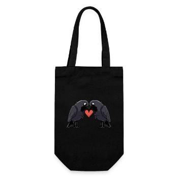 Corbeau Couple Crow e Saint-Valentin - Sac à bouteille - noir - Devant