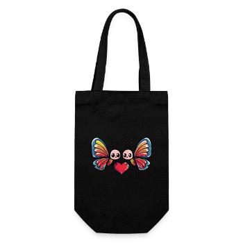 Schmetterling Paar Valentinstag - Geschenkbeutel für Flaschen - Schwarz - Vorne