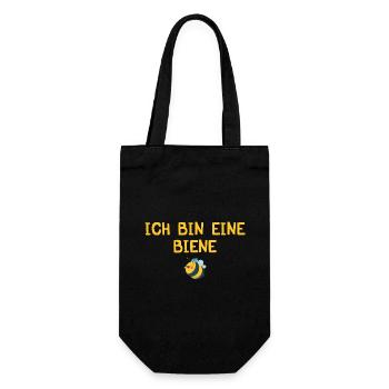 Ich bin ein Biene - Geschenkbeutel für Flaschen - Schwarz - Vorne