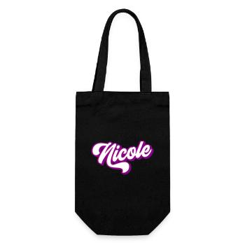 Nicole | Farben änderbar - Geschenkbeutel für Flaschen - Schwarz - Vorne