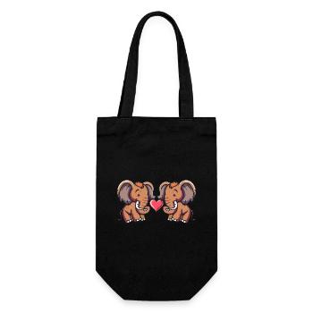 Mammoth Couple Heart - Gift Bag for Bottles - black - Front