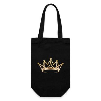 Crown, elegant, golden, customizable - Gift Bag for Bottles - black - Front