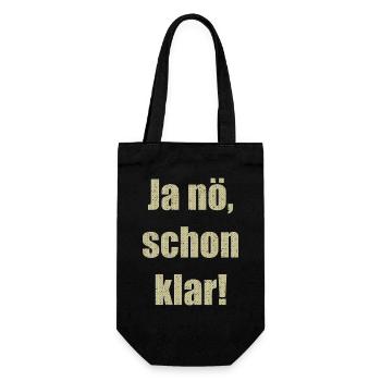 ja nö schon klar - Geschenkbeutel für Flaschen - Schwarz - Vorne