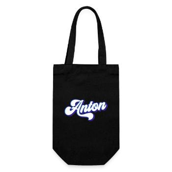 Anton | Farben änderbar - Geschenkbeutel für Flaschen - Schwarz - Vorne