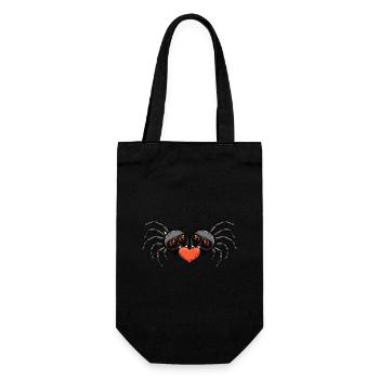 Tarantula Spinne Paar Herz - Geschenkbeutel für Flaschen - Schwarz - Vorne