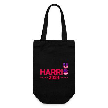 US Elections 2024 Harris - Gift Bag for Bottles - black - Front
