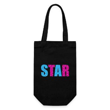 Star Sterne | Farben änderbar - Geschenkbeutel für Flaschen - Schwarz - Vorne