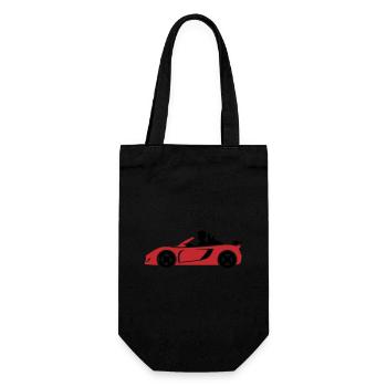 Rennwagen Sport Auto - Geschenkbeutel für Flaschen - Schwarz - Vorne