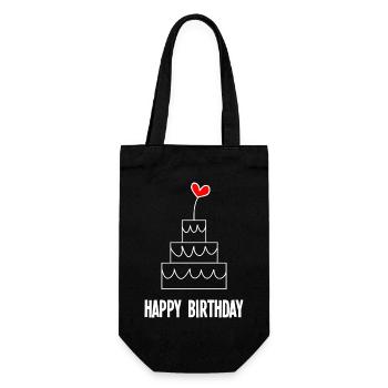 ALLES GUTE ZUM GEBURTSTAG. ALLES GUTE ZUM GEBURTSTAG. JAHRESTAG - Geschenkbeutel für Flaschen - Schwarz - Vorne