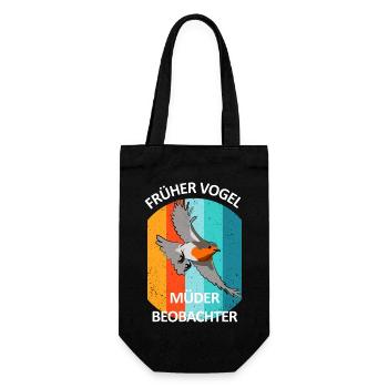 Vogelbeobachtung Vögel Beobachten Birding Vogel - Geschenkbeutel für Flaschen - Schwarz - Vorne