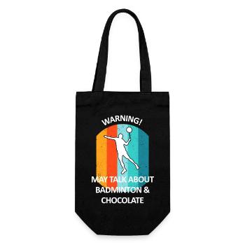 Badminton Federball Badmintonspieler Schokolade - Geschenkbeutel für Flaschen - Schwarz - Vorne