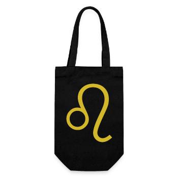 Zodiac sign Leo, exclusive t-shirt design - Gift Bag for Bottles - black - Front