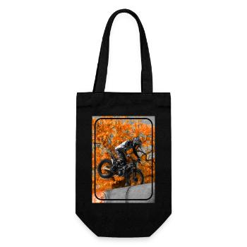 Motocross Abenteuer mit Feuer und Flammen. - Geschenkbeutel für Flaschen - Schwarz - Vorne