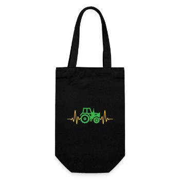 Heartbeat Tractor Pulse ECG | Colors can be changed - Gift Bag for Bottles - black - Front