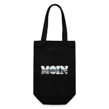 Moin sagt man in Norddeutschland | Moin Fire - Geschenkbeutel für Flaschen - Schwarz - Vorne