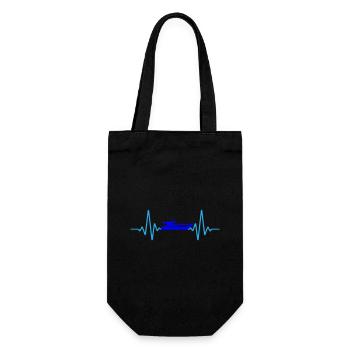 Heartbeat Boat Ship | Colors can be changed - Gift Bag for Bottles - black - Front