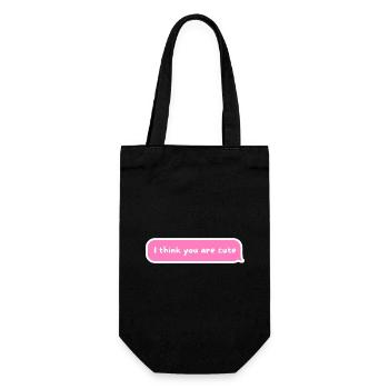 Je pense que tu es mignon - Conception de bulle rose - Sac à bouteille - noir - Devant
