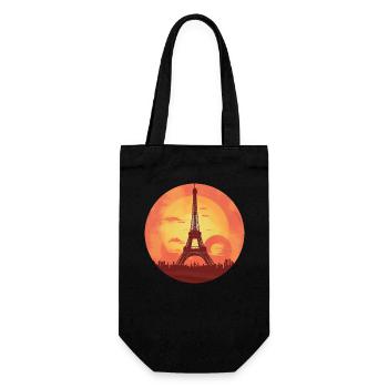 Tour Eiffel au coucher du soleil Paris romantique - Sac à bouteille - noir - Devant