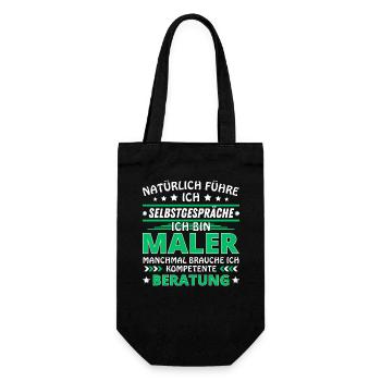 Ich führe Selbstgespräche - Maler Edition - Geschenkbeutel für Flaschen - Schwarz - Vorne