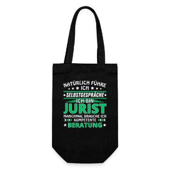 Ich führe Selbstgespräche - Jurist Edition - Geschenkbeutel für Flaschen - Schwarz - Vorne