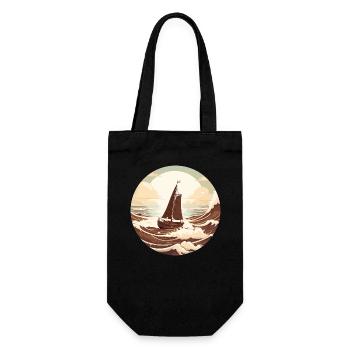 Sailing at sunset - chocolaty design - Gift Bag for Bottles - black - Front