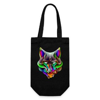 Wolf - Geschenkbeutel für Flaschen - Schwarz - Vorne