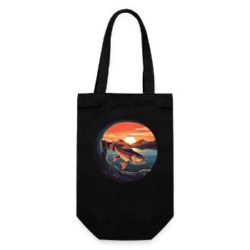 Trout in the sunset - angler's paradise design - Gift Bag for Bottles - black - Front