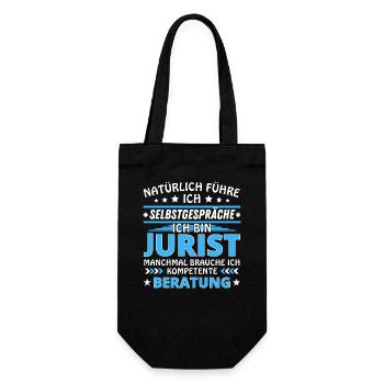 Ich führe Selbstgespräche - Jurist Edition blau - Geschenkbeutel für Flaschen - Schwarz - Vorne