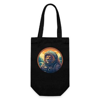 Astronaute Lion au coucher du soleil, créatif - Sac à bouteille - noir - Devant