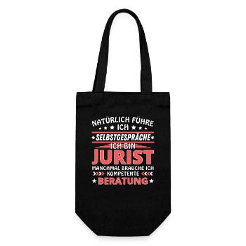 Ich führe Selbstgespräche - Jurist Edition - Geschenkbeutel für Flaschen - Schwarz - Vorne