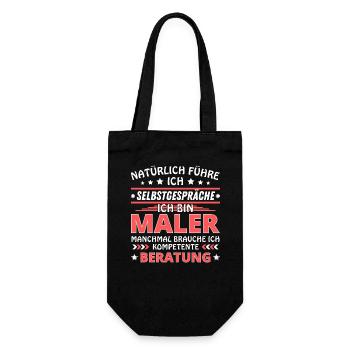 Ich führe Selbstgespräche - Maler Edition - Geschenkbeutel für Flaschen - Schwarz - Vorne