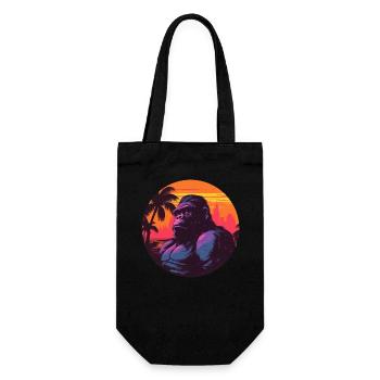 Cool gorilla in the sunset – animal - Gift Bag for Bottles - black - Front